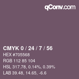 Color code: CMYK 0 / 24 / 7 / 56 | qconv.com
