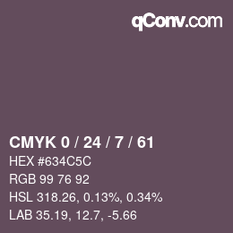 カラーコード: CMYK 0 / 24 / 7 / 61 | qconv.com