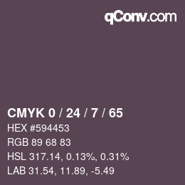 カラーコード: CMYK 0 / 24 / 7 / 65 | qconv.com
