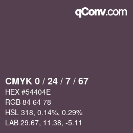 カラーコード: CMYK 0 / 24 / 7 / 67 | qconv.com
