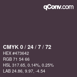 Color code: CMYK 0 / 24 / 7 / 72 | qconv.com