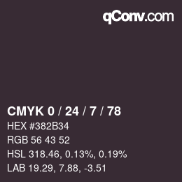 颜色代码: CMYK 0 / 24 / 7 / 78 | qconv.com
