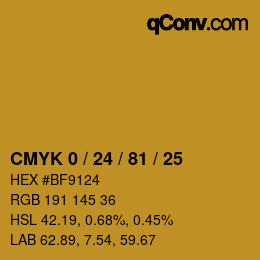 Color code: CMYK 0 / 24 / 81 / 25 | qconv.com