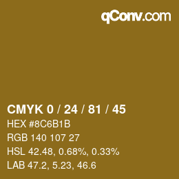 Color code: CMYK 0 / 24 / 81 / 45 | qconv.com