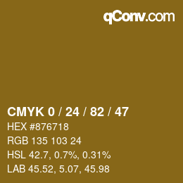 Color code: CMYK 0 / 24 / 82 / 47 | qconv.com