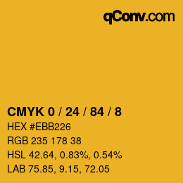 カラーコード: CMYK 0 / 24 / 84 / 8 | qconv.com