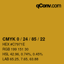 Color code: CMYK 0 / 24 / 85 / 22 | qconv.com