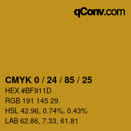 Color code: CMYK 0 / 24 / 85 / 25 | qconv.com