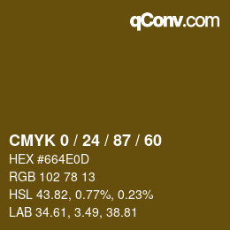 Color code: CMYK 0 / 24 / 87 / 60 | qconv.com