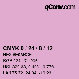 カラーコード: CMYK 0 / 24 / 8 / 12 | qconv.com