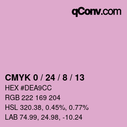 カラーコード: CMYK 0 / 24 / 8 / 13 | qconv.com