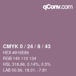 カラーコード: CMYK 0 / 24 / 8 / 43 | qconv.com