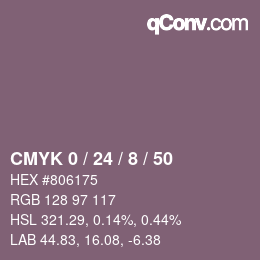颜色代码: CMYK 0 / 24 / 8 / 50 | qconv.com