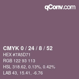 Color code: CMYK 0 / 24 / 8 / 52 | qconv.com