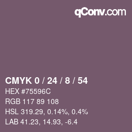 カラーコード: CMYK 0 / 24 / 8 / 54 | qconv.com