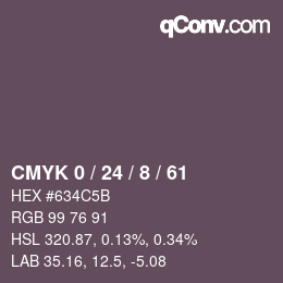 カラーコード: CMYK 0 / 24 / 8 / 61 | qconv.com