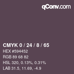 カラーコード: CMYK 0 / 24 / 8 / 65 | qconv.com