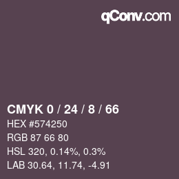Farbcode: CMYK 0 / 24 / 8 / 66 | qconv.com
