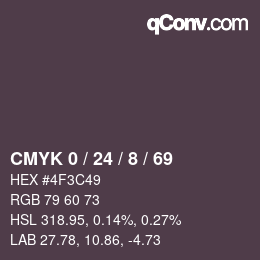 Color code: CMYK 0 / 24 / 8 / 69 | qconv.com