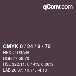 Color code: CMYK 0 / 24 / 8 / 70 | qconv.com