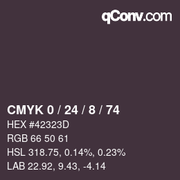 Color code: CMYK 0 / 24 / 8 / 74 | qconv.com