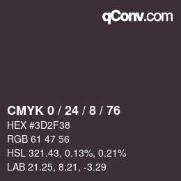 Color code: CMYK 0 / 24 / 8 / 76 | qconv.com