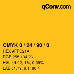 Color code: CMYK 0 / 24 / 90 / 0 | qconv.com