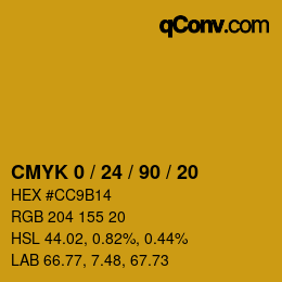 Color code: CMYK 0 / 24 / 90 / 20 | qconv.com