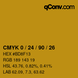 Color code: CMYK 0 / 24 / 90 / 26 | qconv.com