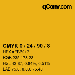 Color code: CMYK 0 / 24 / 90 / 8 | qconv.com