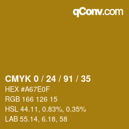 Color code: CMYK 0 / 24 / 91 / 35 | qconv.com
