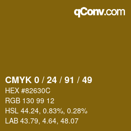 Color code: CMYK 0 / 24 / 91 / 49 | qconv.com