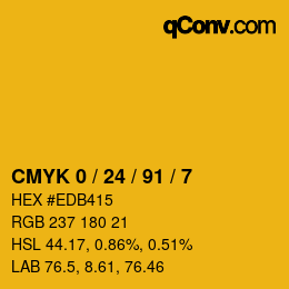 Color code: CMYK 0 / 24 / 91 / 7 | qconv.com