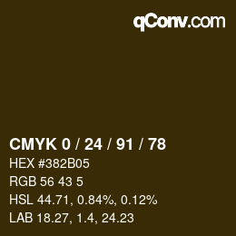 Color code: CMYK 0 / 24 / 91 / 78 | qconv.com