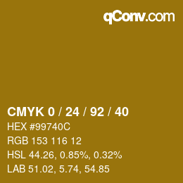 Color code: CMYK 0 / 24 / 92 / 40 | qconv.com