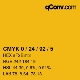 Color code: CMYK 0 / 24 / 92 / 5 | qconv.com