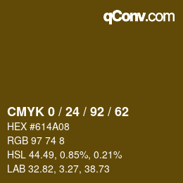 Color code: CMYK 0 / 24 / 92 / 62 | qconv.com