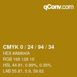 Color code: CMYK 0 / 24 / 94 / 34 | qconv.com