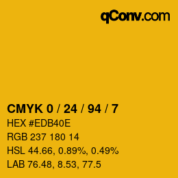 Color code: CMYK 0 / 24 / 94 / 7 | qconv.com
