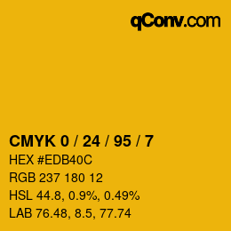 Color code: CMYK 0 / 24 / 95 / 7 | qconv.com