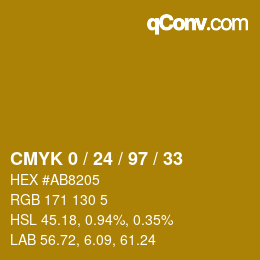 Color code: CMYK 0 / 24 / 97 / 33 | qconv.com