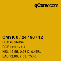 Color code: CMYK 0 / 24 / 98 / 12 | qconv.com