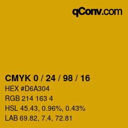 Color code: CMYK 0 / 24 / 98 / 16 | qconv.com