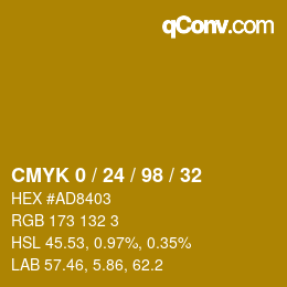 Color code: CMYK 0 / 24 / 98 / 32 | qconv.com