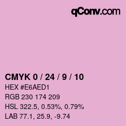 颜色代码: CMYK 0 / 24 / 9 / 10 | qconv.com