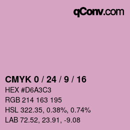 カラーコード: CMYK 0 / 24 / 9 / 16 | qconv.com