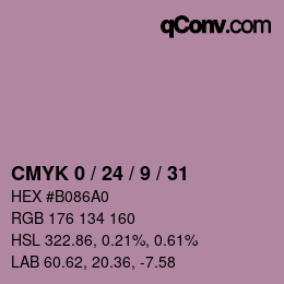 カラーコード: CMYK 0 / 24 / 9 / 31 | qconv.com