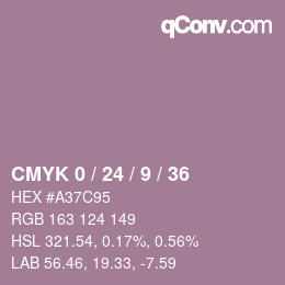 颜色代码: CMYK 0 / 24 / 9 / 36 | qconv.com
