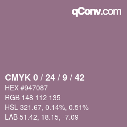 Color code: CMYK 0 / 24 / 9 / 42 | qconv.com