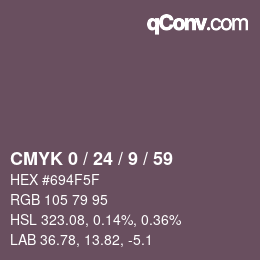 Color code: CMYK 0 / 24 / 9 / 59 | qconv.com